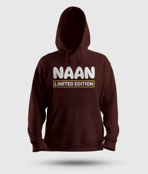 Naan limited edition men/unisex hoodie in maroon color