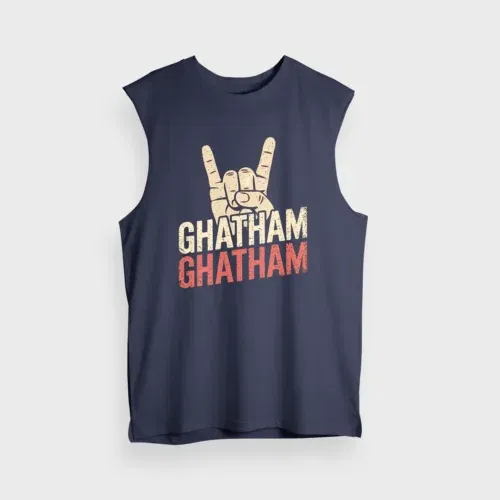 Ghatham ghatham men/unisex tank top in navy blue color