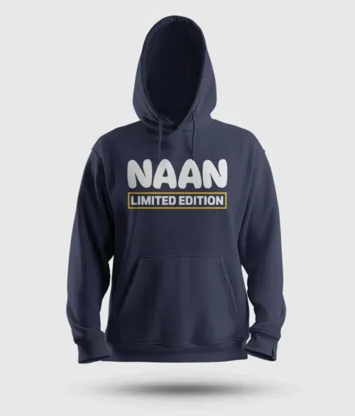 Naan limited edition men/unisex hoodie in navy blue color