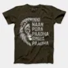 Inni Naan Pora Paadha, Singha Paadhai Men/Unisex T-Shirt in Olive Green Color