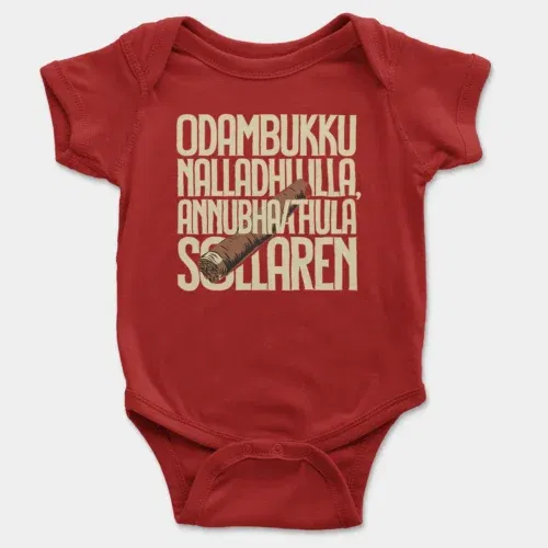 Odambukku nalladhu illa, annubhavathula sollaren onesie/romper in red color