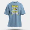 Somebody Kuthing Iam Kathing Men/Unisex Oversized T-Shirt in Baby Blue Color
