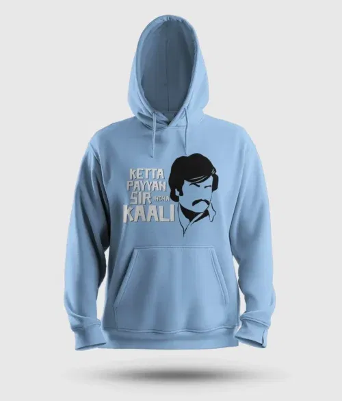 Ketta payyan sir indha kaali men/unisex hoodie in baby blue color