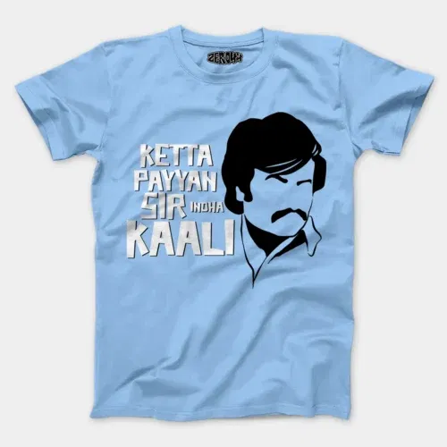 Ketta payyan sir indha kaali men/unisex t-shirt in baby blue color