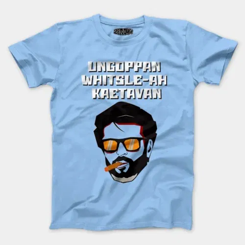 Ungoppan whistle ah kaetavan men/unisex t-shirt in baby blue color