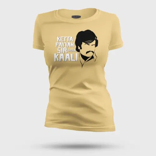 Ketta payyan sir indha kaali women's t-shirt in beige color