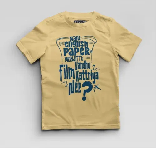 Nalu english paper meinjittu vandhu film kattriya nee boys round neck t-shirt in beige color