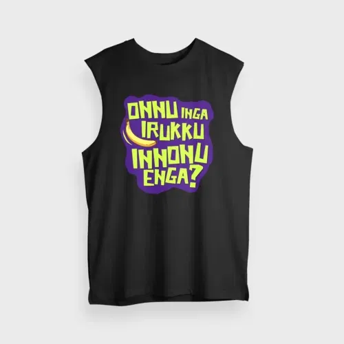 Onnu inga irukku, innonu enga men/unisex tank top in black color