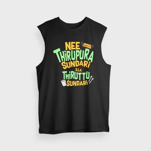 Nee thirupura sundari illa thiruttu sundari men/unisex tank top in black color
