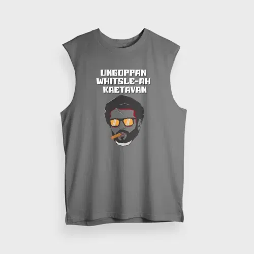 Ungoppan whistle ah kaetavan men/unisex tank top in charcoal melange color