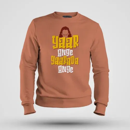 Yaar ange yaarada ange men/unisex sweatshirt in coral color