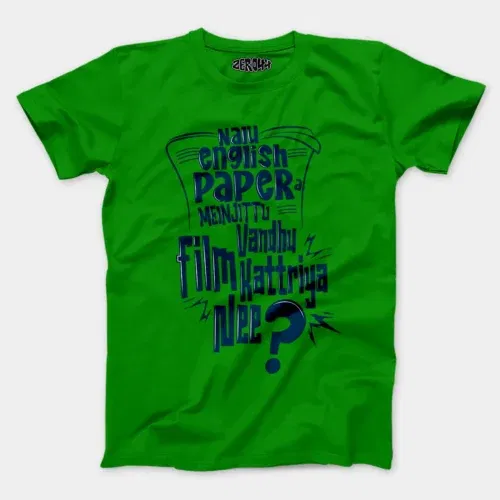 Nalu english paper meinjittu vandhu film kattriya nee men/unisex t-shirt in flag green color