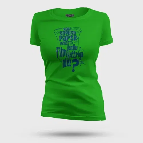 Nalu english paper meinjittu vandhu film kattriya nee women's t-shirt in flag green color