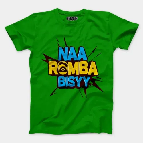 Naa romba bisyy men/unisex t-shirt in flag green color