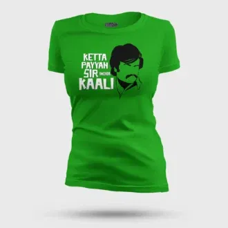 Ketta Payyan Sir Indha Kaali Women's T-Shirt in Flag Green Color