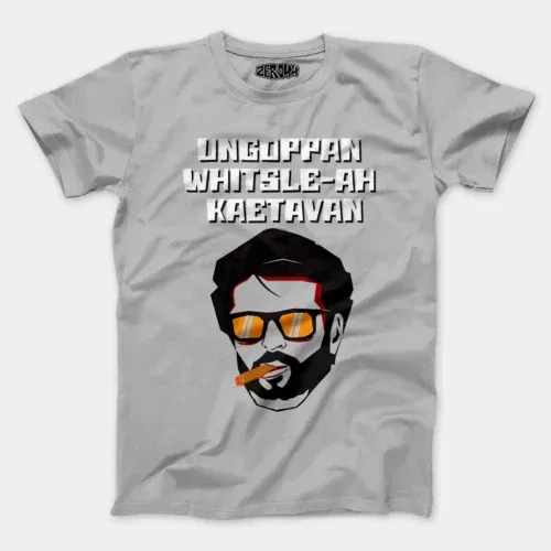 Ungoppan whistle ah kaetavan men/unisex t-shirt in grey melange color