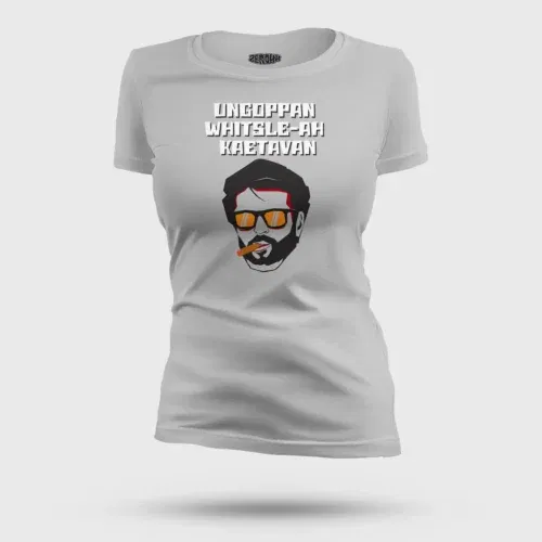 Ungoppan whistle ah kaetavan women's t-shirt in grey melange color