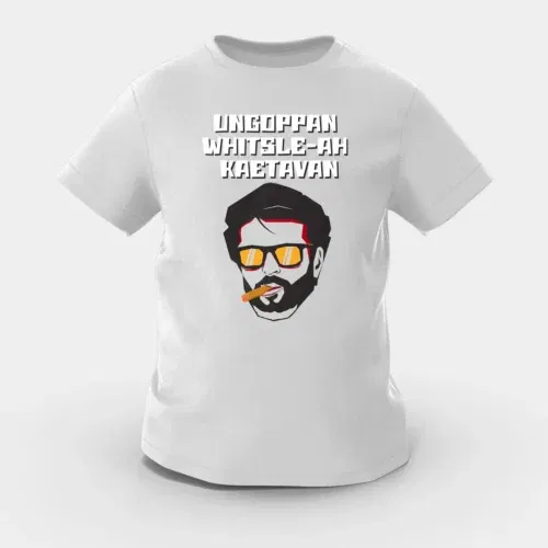 Ungoppan whistle ah kaetavan girls round neck t-shirt in grey melange color
