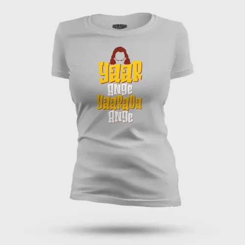 Yaar ange yaarada ange women's t-shirt in grey melange color