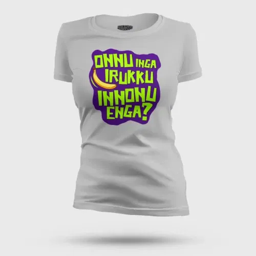 Onnu inga irukku, innonu enga women's t-shirt in grey melange color