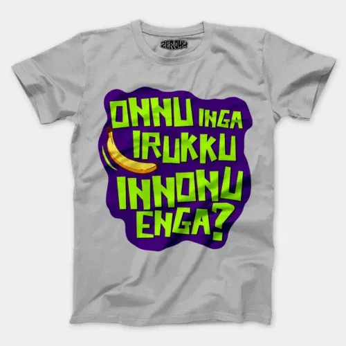 Onnu inga irukku, innonu enga men/unisex t-shirt in grey melange color