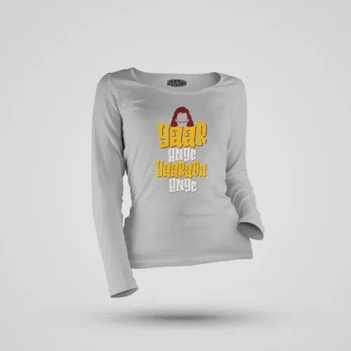 Yaar ange yaarada ange women's long sleeve t-shirt in grey melange color
