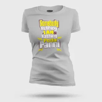 Somebody Kuthing Iam Kathing Women's T-Shirt in Grey Melange Color