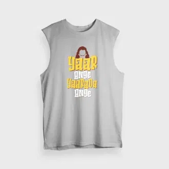 Yaar Ange Yaarada Ange Men/Unisex Tank Top in Grey Melange Color
