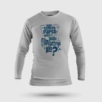 Nalu English Paper Meinjittu Vandhu Film Kattriya Nee Men/Unisex Long Sleeve T-Shirt in Grey Melange Color