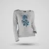 Nalu English Paper Meinjittu Vandhu Film Kattriya Nee Women's Long Sleeve T-Shirt in Grey Melange Color