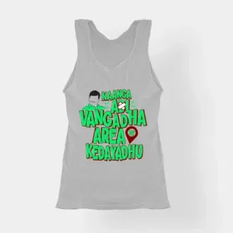 Naanga Adi Vangadha Area Ve Kedayadhu Women's Tank Top in Grey Melange Color