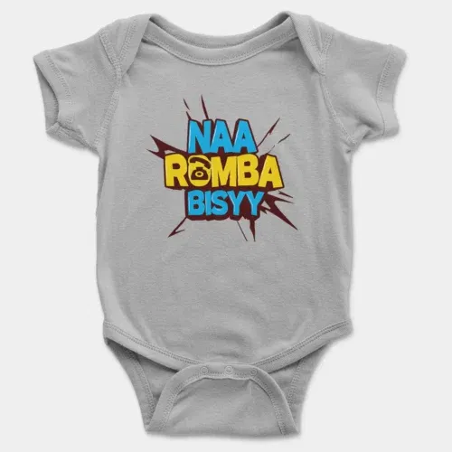 Naa romba bisyy onesie/romper in grey melange color