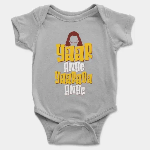 Yaar ange yaarada ange onesie/romper in grey melange color