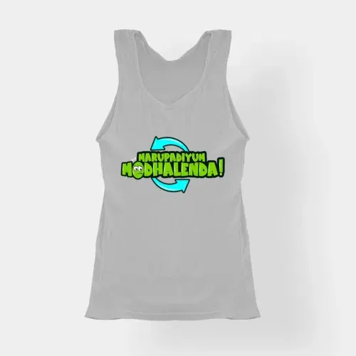 Marupadiyum modhalenda! Women's tank top in grey melange color