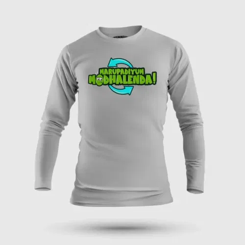 Marupadiyum modhalenda! Men/unisex long sleeve t-shirt in grey melange color