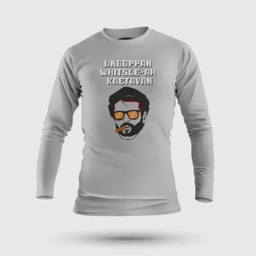 Ungoppan whistle ah kaetavan men/unisex long sleeve t-shirt in grey melange color