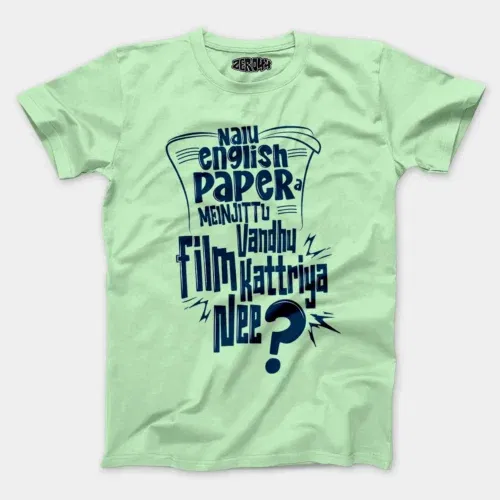 Nalu english paper meinjittu vandhu film kattriya nee men/unisex t-shirt in jade color