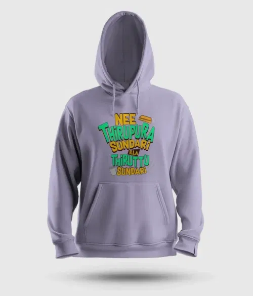 Nee thirupura sundari illa thiruttu sundari men/unisex hoodie in lavender color