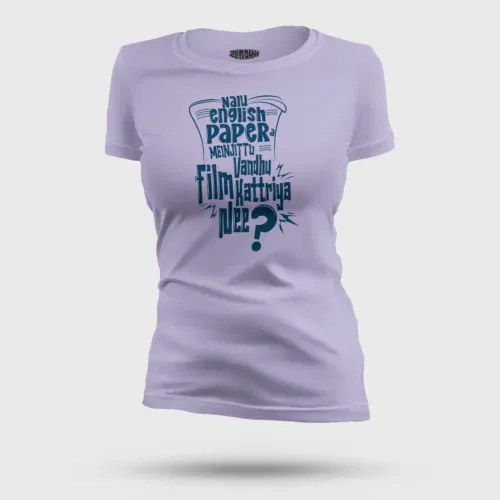 Nalu english paper meinjittu vandhu film kattriya nee women's t-shirt in lavender color