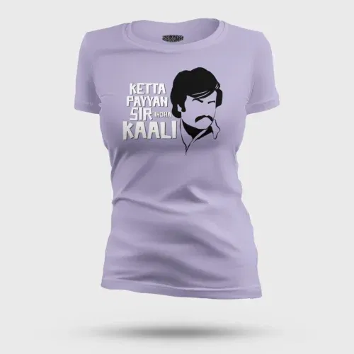 Ketta payyan sir indha kaali women's t-shirt in lavender color