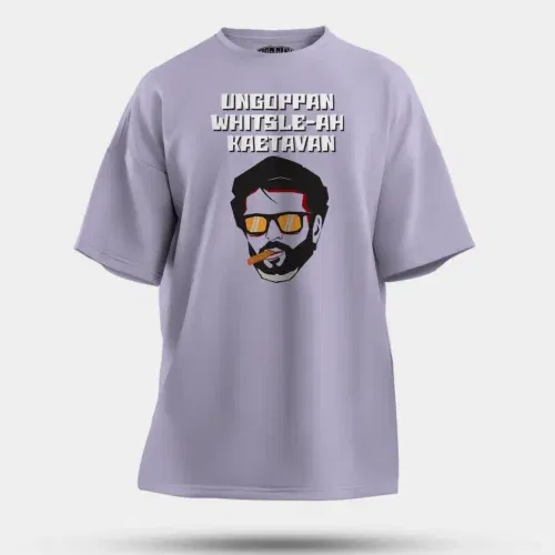 Ungoppan whistle ah kaetavan men/unisex oversized t-shirt in lavender color