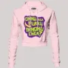 Onnu Inga Irukku, Innonu Enga Women's Crop Hoodies in Light Baby Pink Color