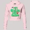 Naanga Adi Vangadha Area Ve Kedayadhu Women's Crop Hoodies in Light Baby Pink Color