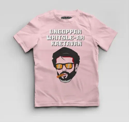 Ungoppan whistle ah kaetavan boys round neck t-shirt in light baby pink color