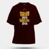 Yaar Ange Yaarada Ange Men/Unisex Oversized T-Shirt in Maroon Color