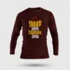 Yaar Ange Yaarada Ange Men/Unisex Long Sleeve T-Shirt in Maroon Color