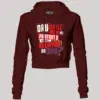 Oru Gentleman Ah Paathuthu Kekkara Kelviyaa Da Idhu Women's Crop Hoodies in Maroon Color