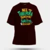 Nee Thirupura Sundari Illa Thiruttu Sundari Men/Unisex Oversized T-Shirt in Maroon Color