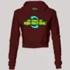 Marupadiyum Modhalenda! Women's Crop Hoodies in Maroon Color