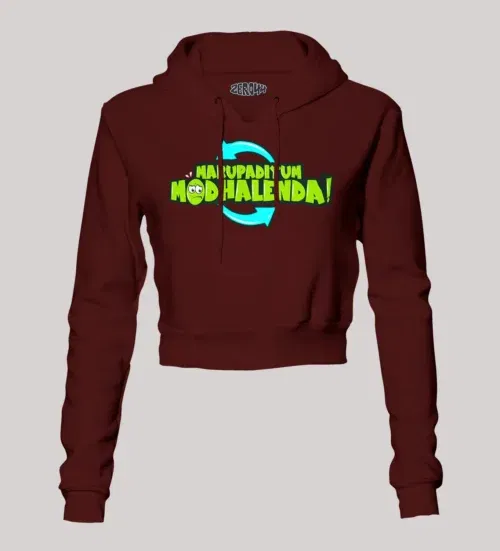 Marupadiyum modhalenda! Women's crop hoodies in maroon color